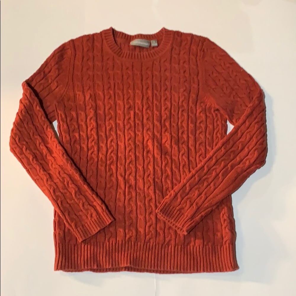 Burnt orange fitted knit sweater